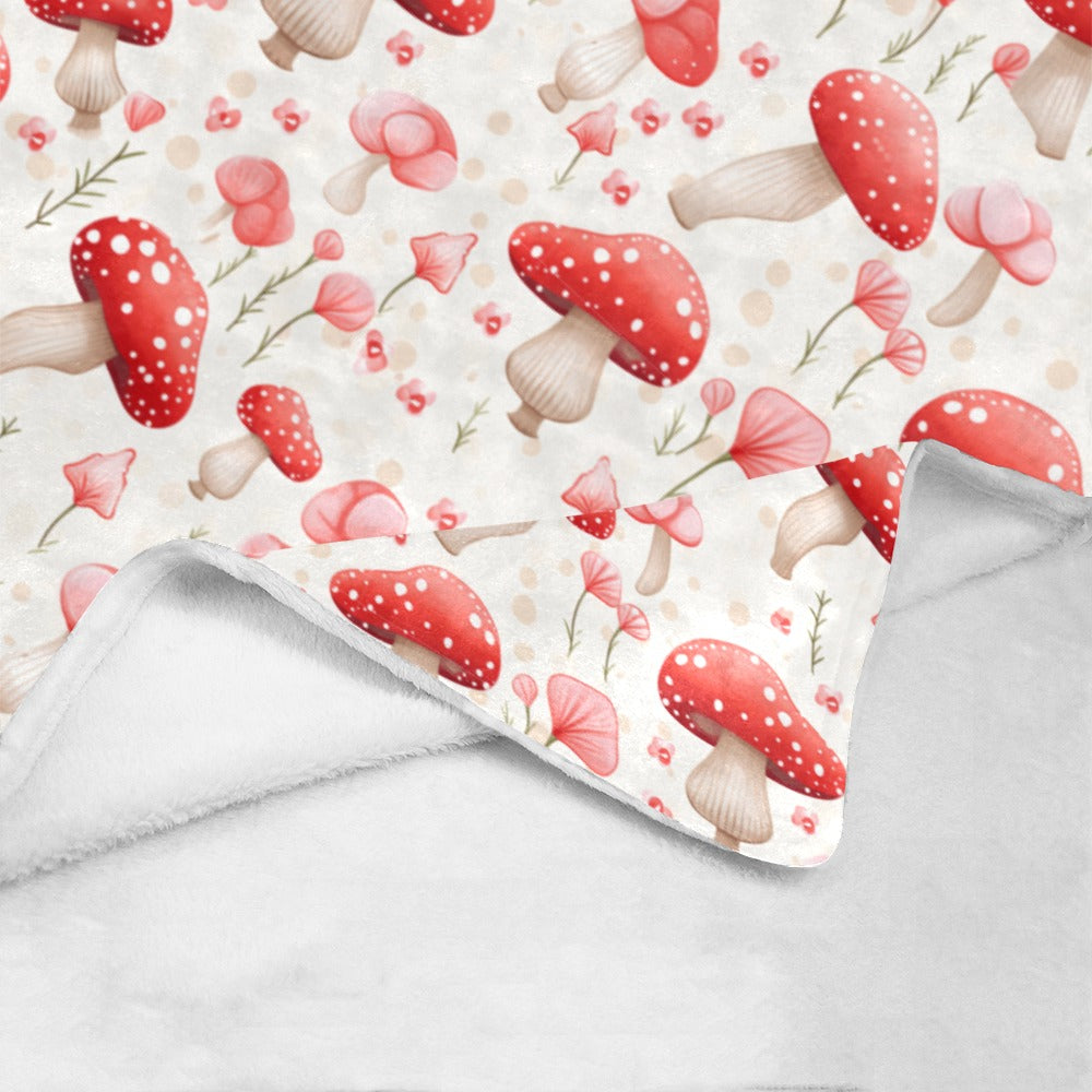 Cranberry Lake Designs Cute Toadstool & Wildflower Throw Blanket