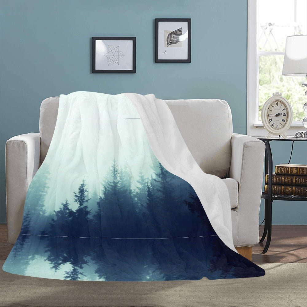 Cranberry Lake Designs Misty Fog Fleece Throw Blanket