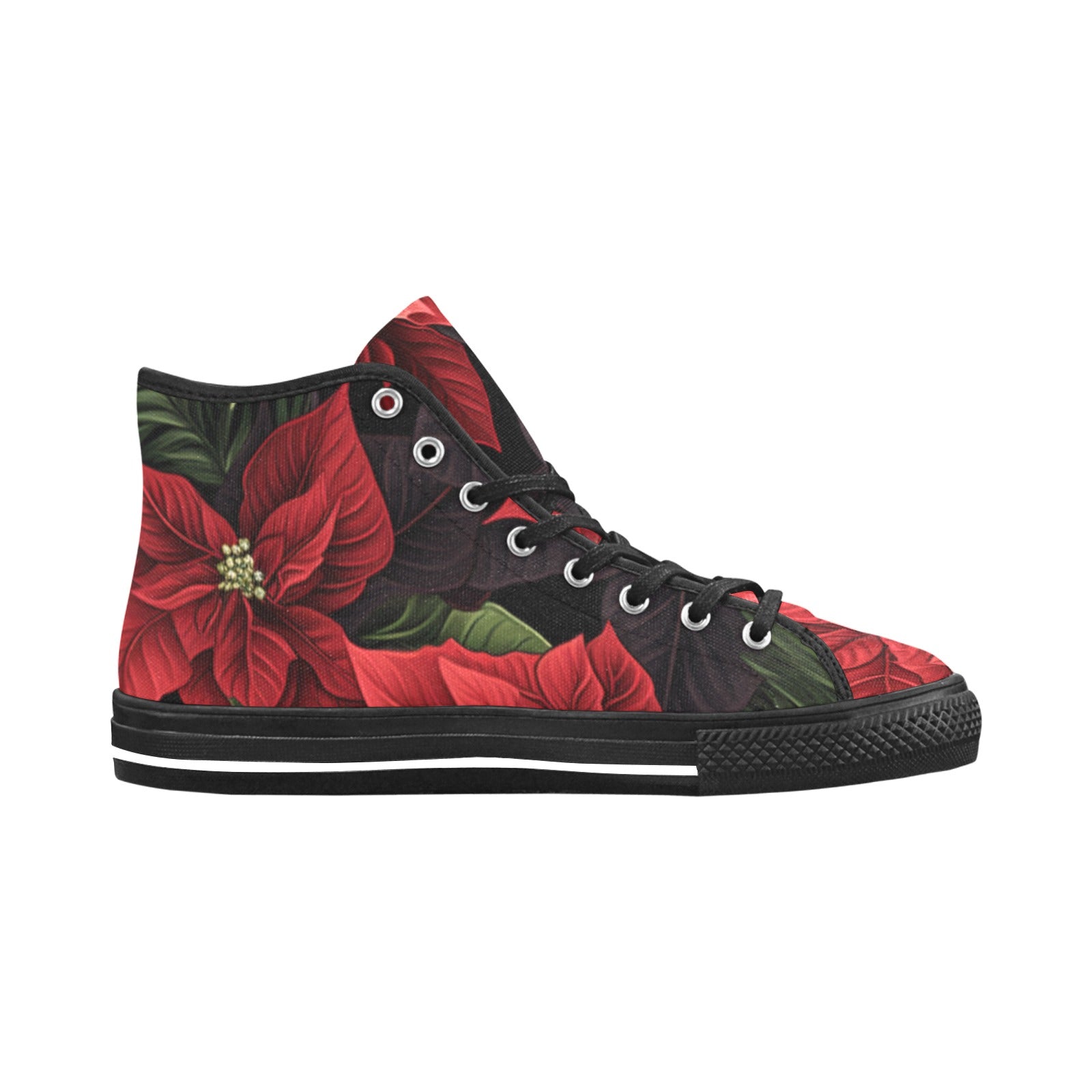 Cranberry Lake Designs Poinsettia Vancouver High Top Canvas Women's Shoes - Cranberry Lake Design Co.  #