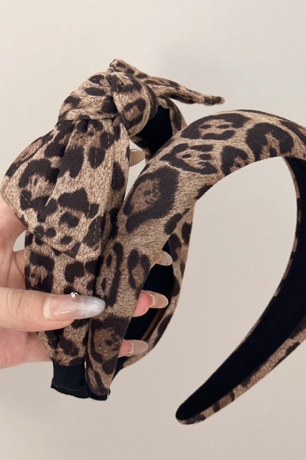 Leopard Polyester Wide Headband