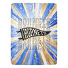 Hornets Logo Blanket Blue and Gold Rays Ultra-Soft Micro Fleece