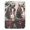 Cranberry Lake Designs Christmas Horses Ultra-Soft Micro Fleece Blanket