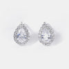 925 Sterling Silver Zircon Teardrop Shape Earrings