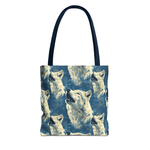 Howling Wolf Rustic Lodge Tote Bag