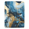 Cranberry Lake Designs Hornets Logo Blanket - Blue and Gold Marble