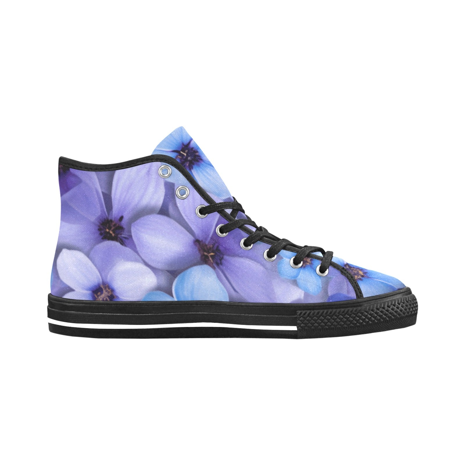 Sky Blue Floral High-Top Canvas Shoes - Cranberry Lake Design Co.  #