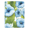 Blue Morning Glory Flower Throw Blanket - Cozy 60x80 Ultra-Soft Fleece Blanket with Green Leaf Design