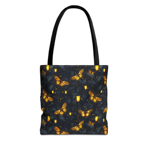 Gold Light Moth Goblincore Fairycore Tote Bag