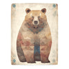 Geometric Bear Fleece Blanket - Cozy & Artistic