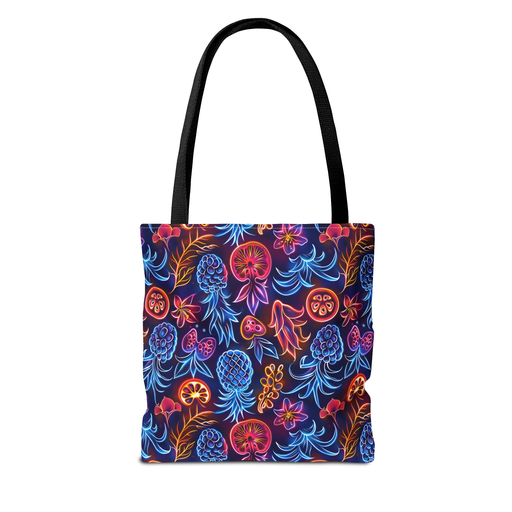 Neon Fruit Print Back to School Tote Bag