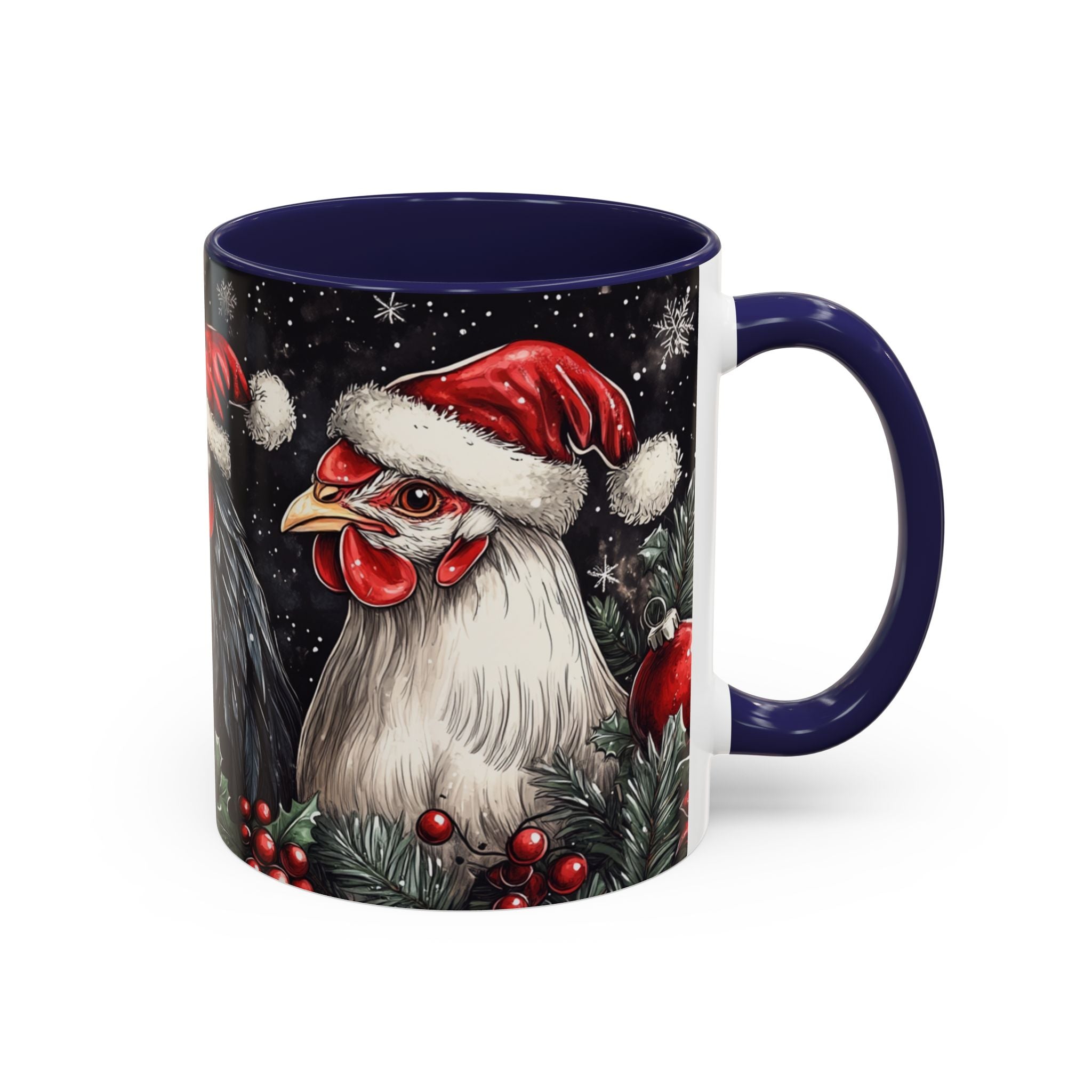 Christmas Chickens Mug | Funny Holiday Coffee Cup | Festive Farmhouse Decor | Unique Xmas Gift | 11oz & 15oz