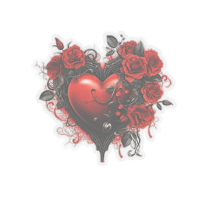 Red Roses Heart Vinyl Sticker