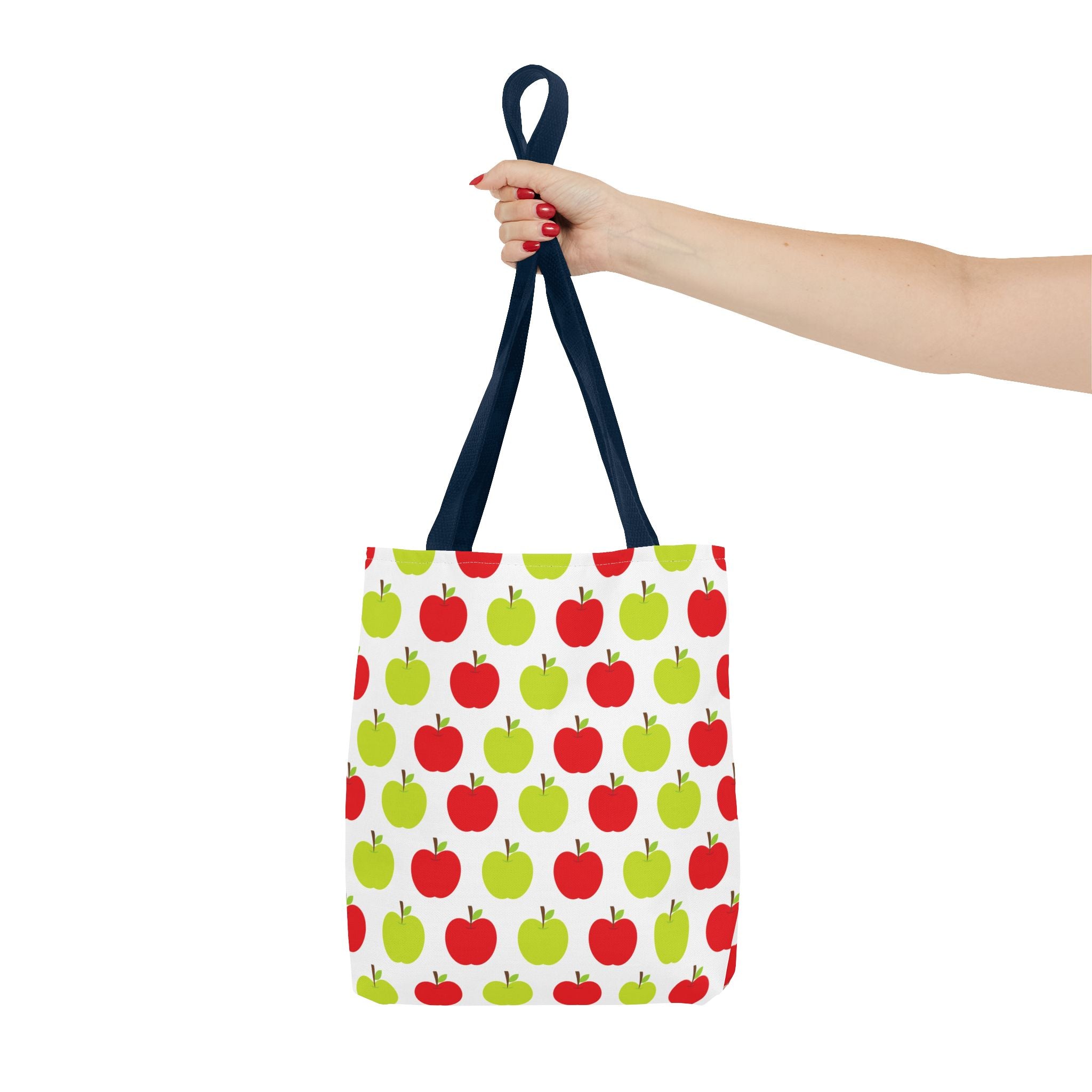 Red & Green Apple Print Back to School Tote Bag