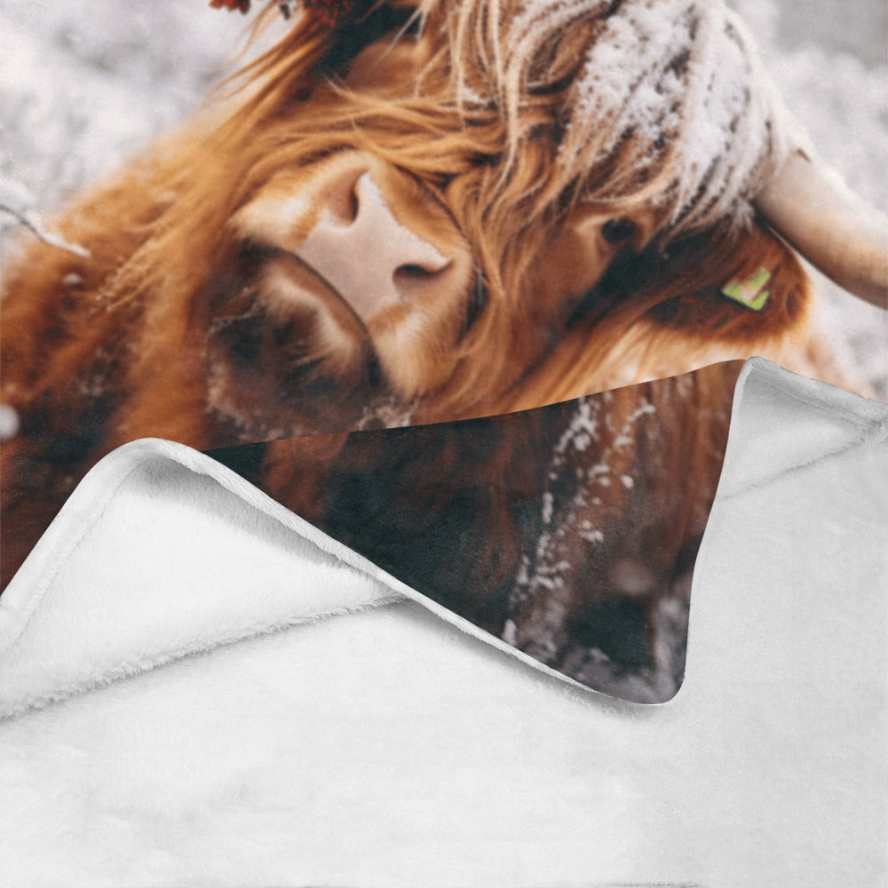 Christmas Highland Cow Ultra-Soft Micro Fleece Blanket