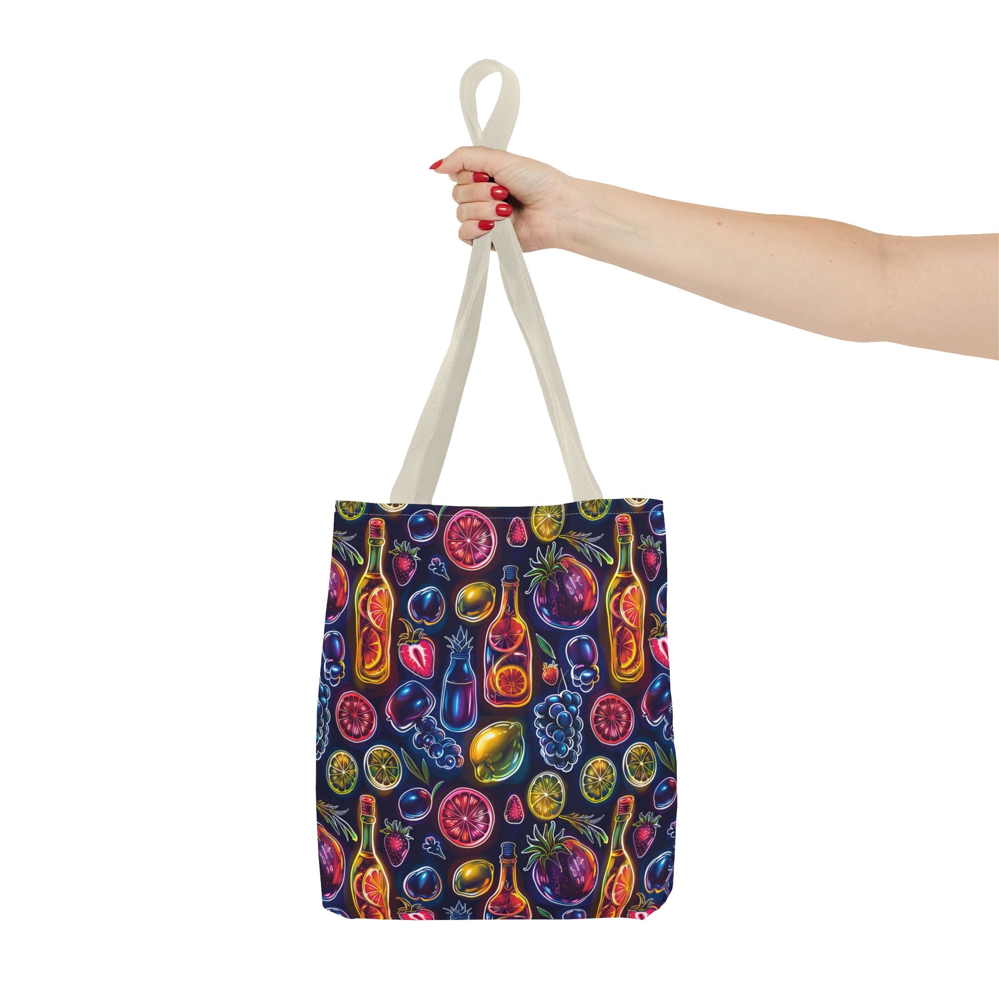 Neon Fruit Print Back to School Tote Bag