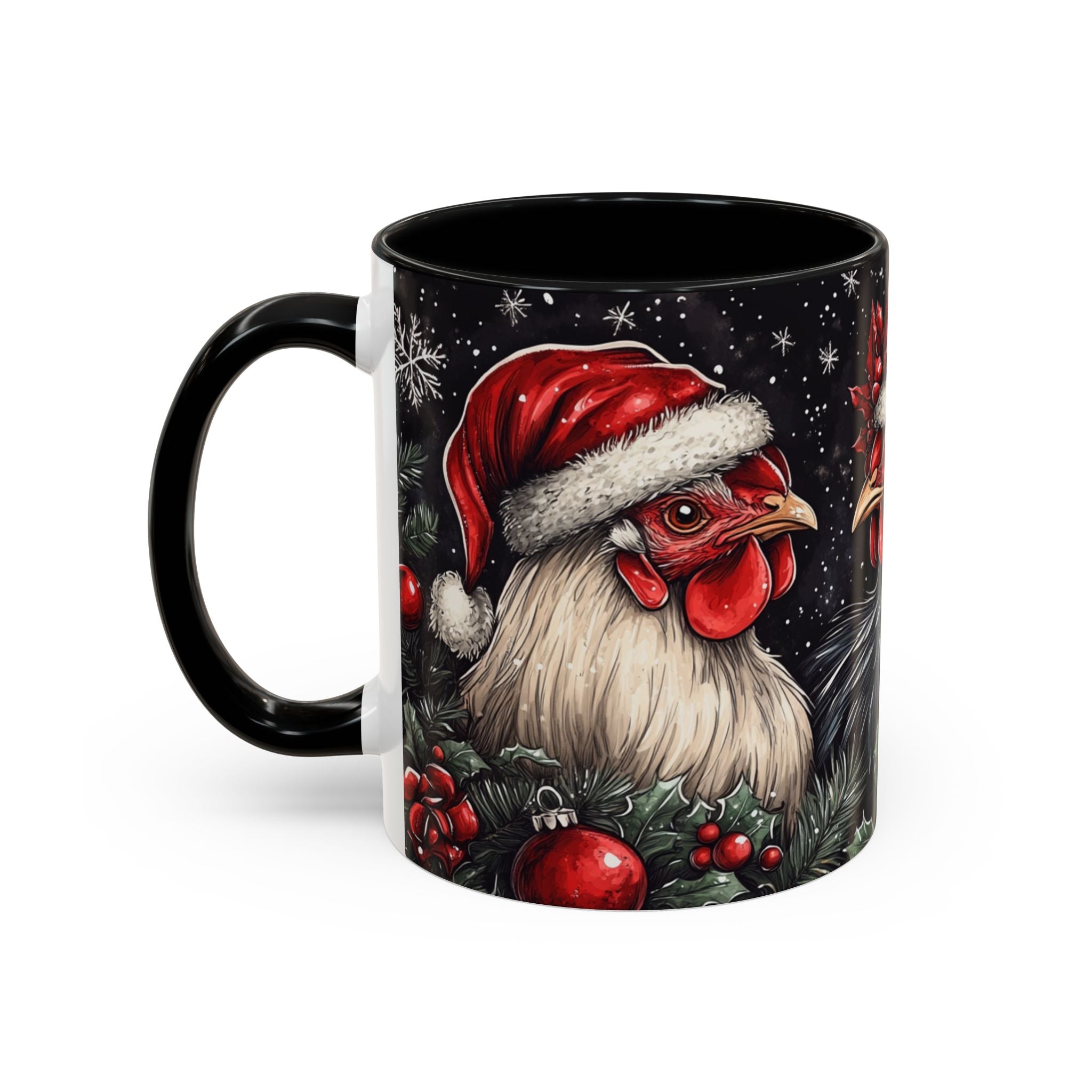 Christmas Chickens Mug | Funny Holiday Coffee Cup | Festive Farmhouse Decor | Unique Xmas Gift | 11oz & 15oz