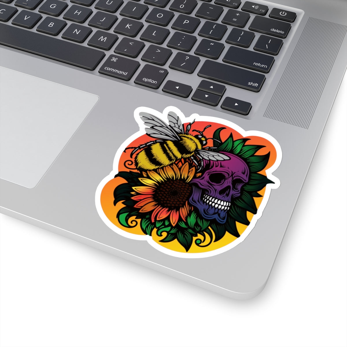 Farmhouse Homestead Bee & Skull Sunset Sunflower Gift for Her Sticker