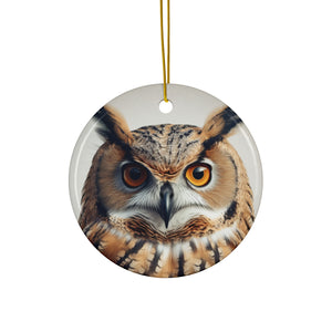 Owl Ceramic Christmas Ornament