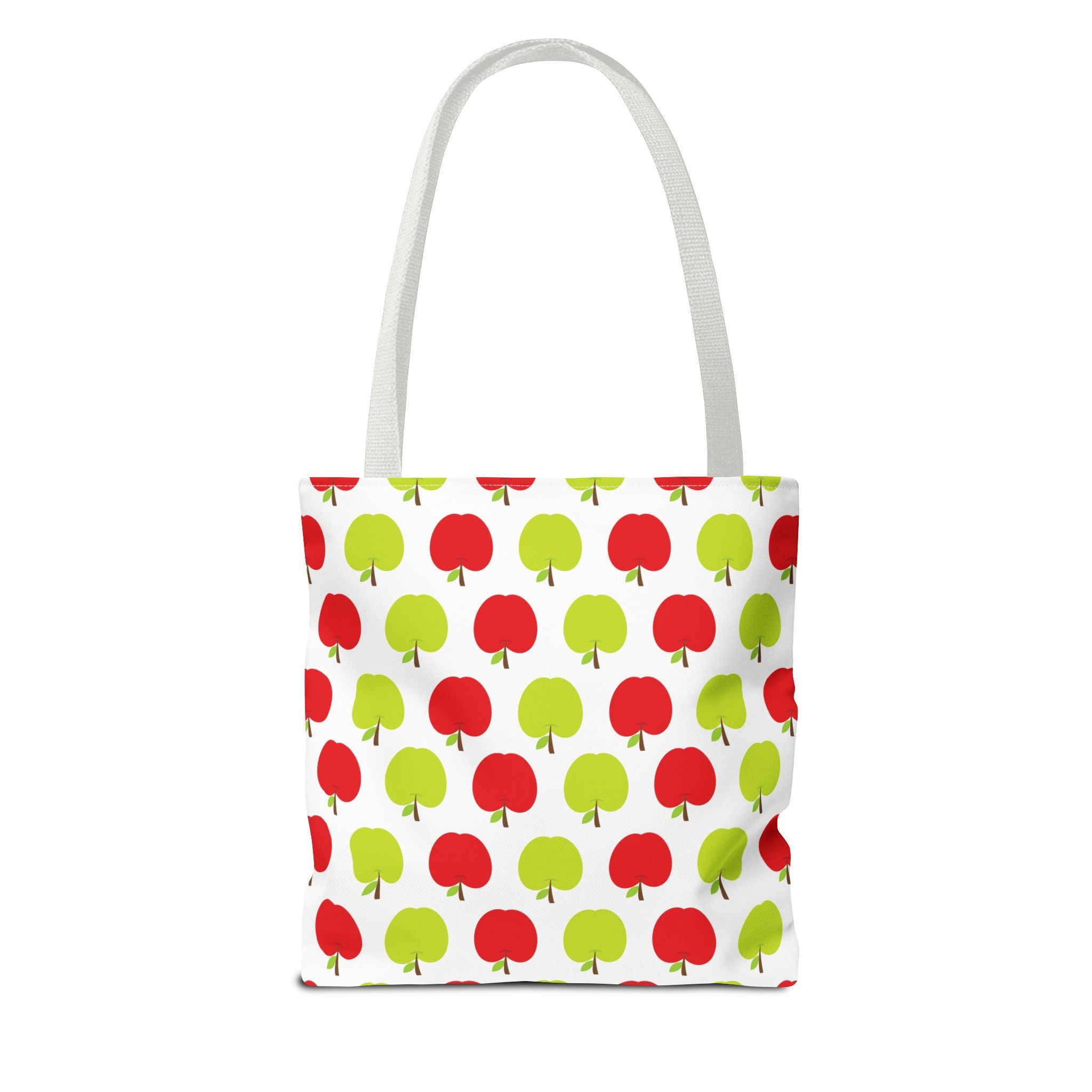 Red & Green Apple Print Back to School Tote Bag