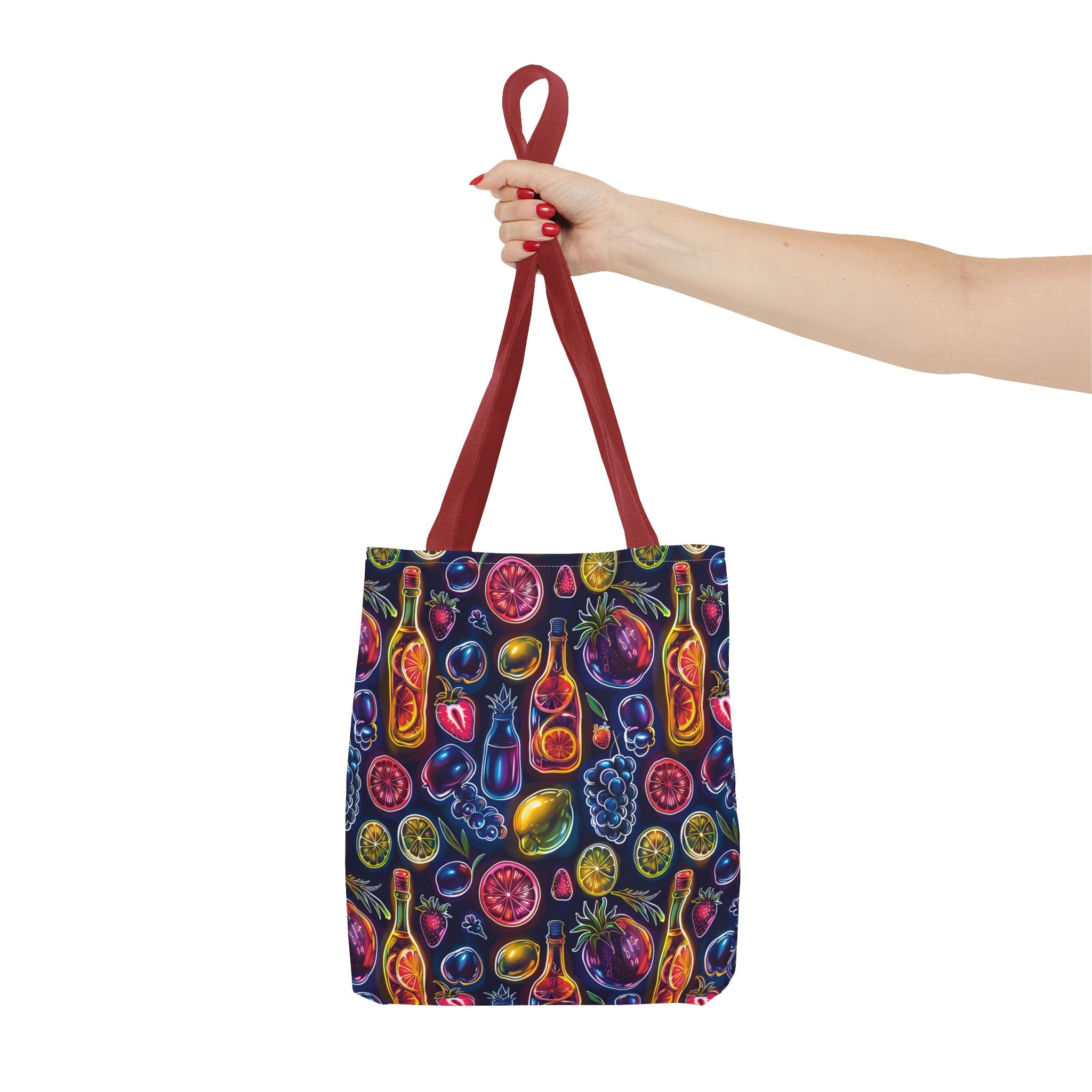 Neon Fruit Print Back to School Tote Bag