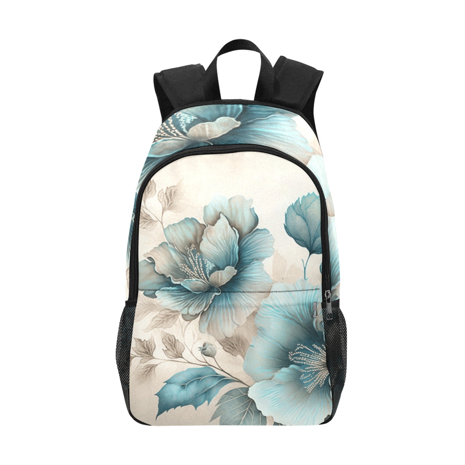 Blue and White Floral Backpack: Elegant, Minimalist Design for Everyday - Cranberry Lake Design Co.  #