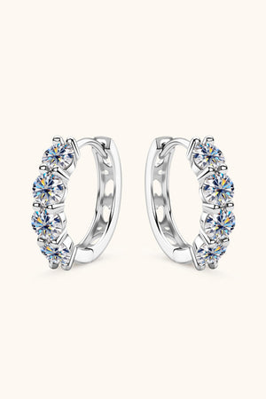 2.4 Carat Moissanite Huggie Earrings