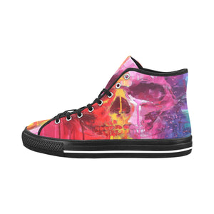 Rainbow Skull Vancouver High Top Canvas Women's Shoes - Cranberry Lake Design Co.  #