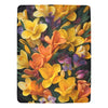 Vibrant Crocus Flower Throw Blanket - Ultra-Soft 60x80 Fleece Blanket with Bright Spring Floral Design