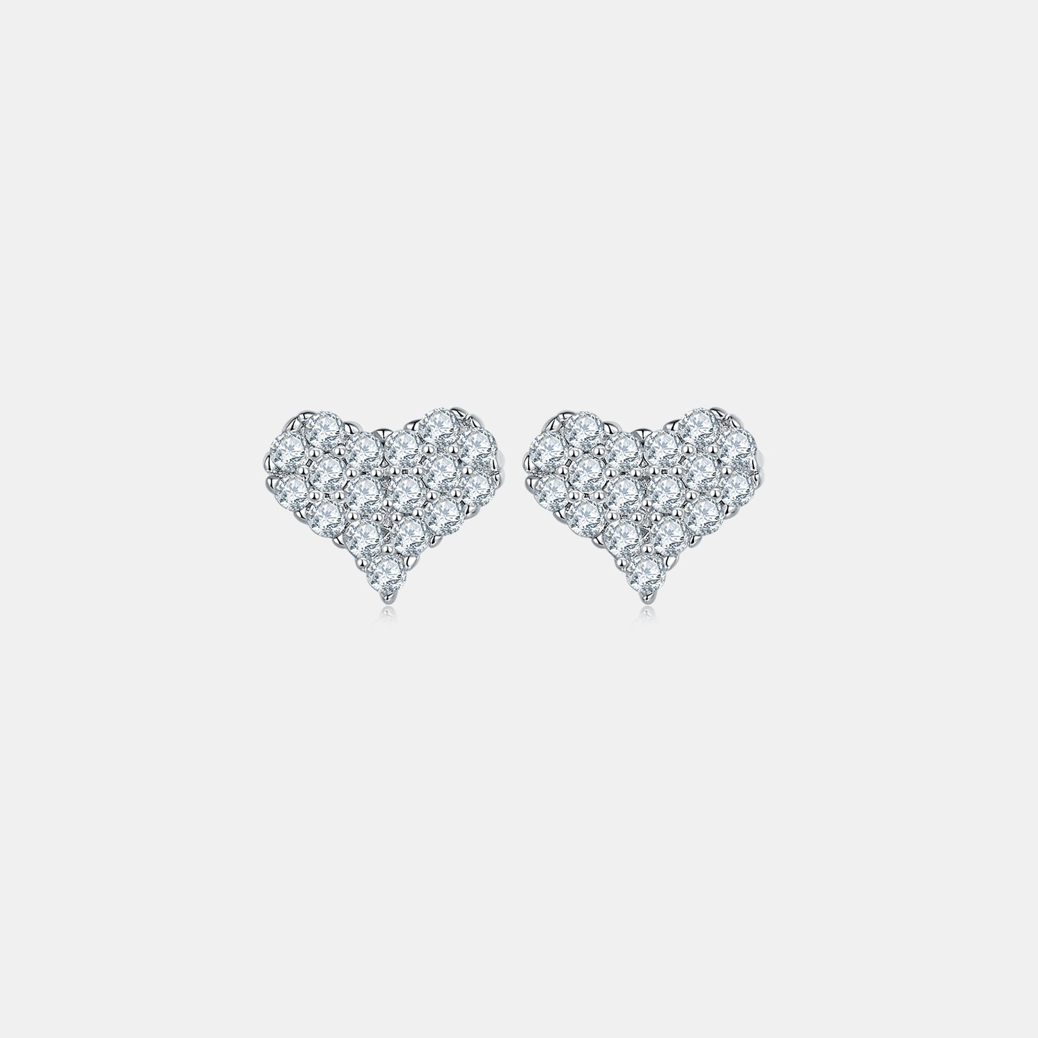 Moissanite 925 Sterling Silver Heart Stud Earrings