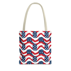 American Flag Pattern Patriotic Tote Bag