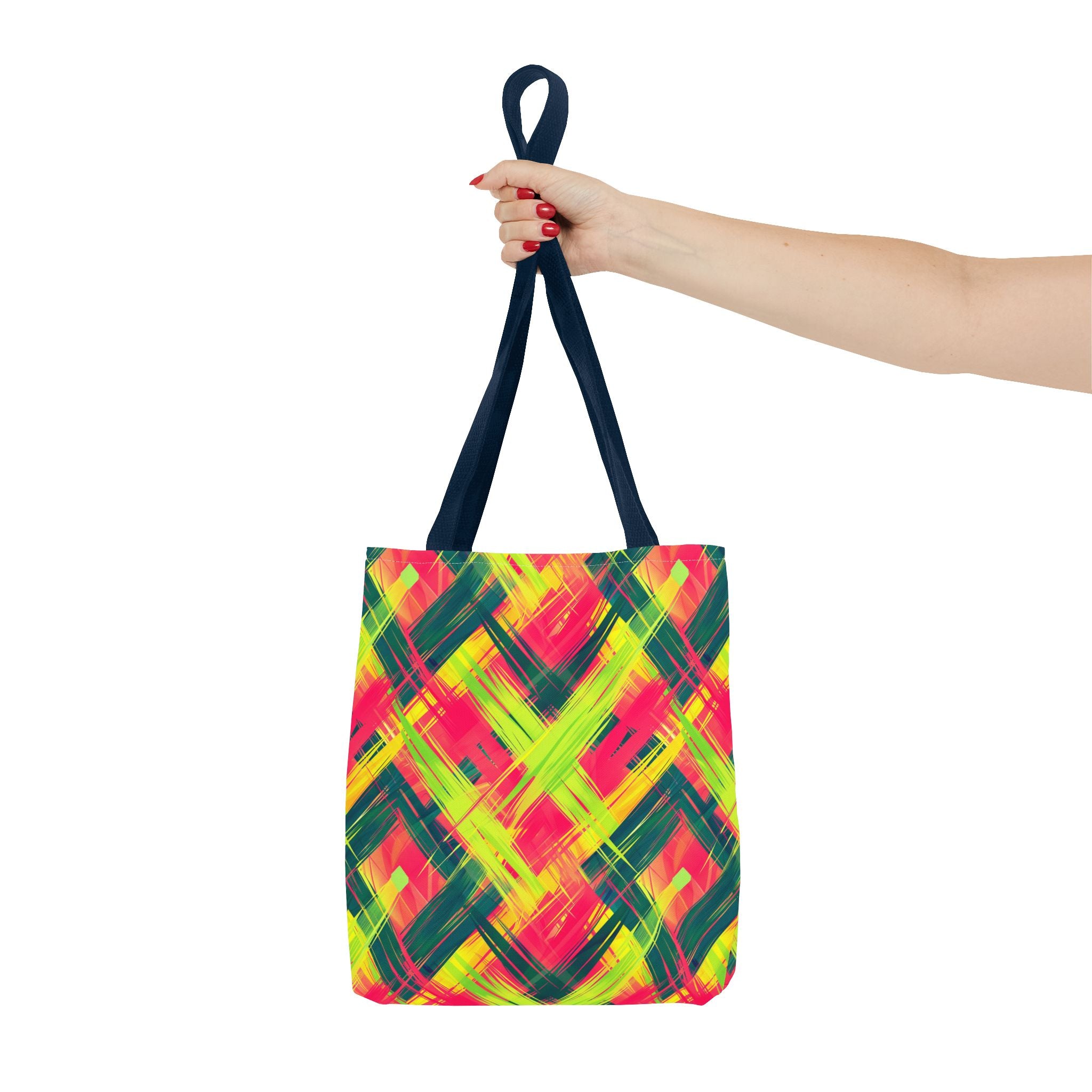 Pink Yellow Green Pattern Eccentric Tote Bag