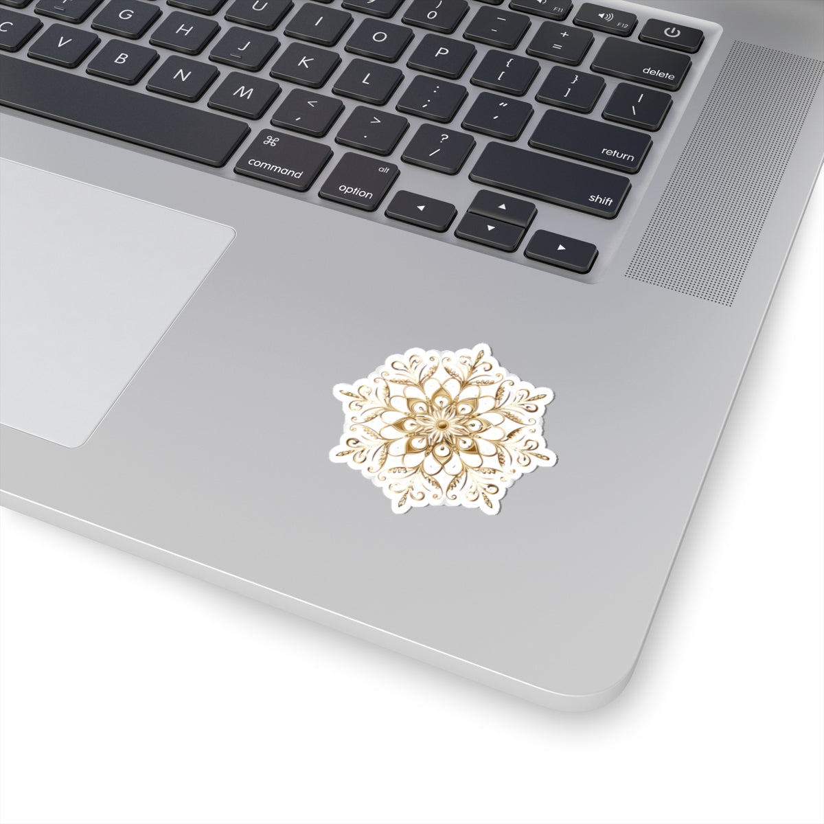 Gold Ornate Snowflake Holiday Christmas Vinyl Sticker