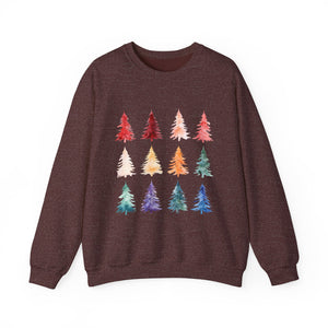 Unisex Watercolor Christmas Tree Festive Holiday Sweater Unisex Heavy Blend™ Crewneck Sweatshirt