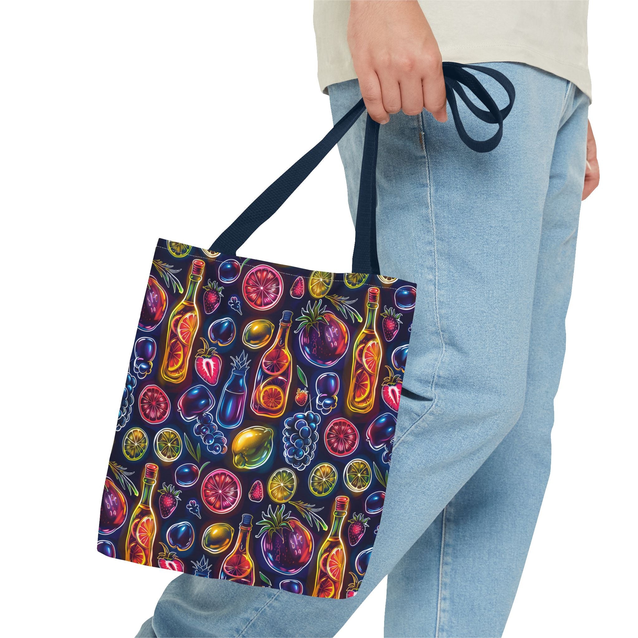 Neon Fruit Print Back to School Tote Bag