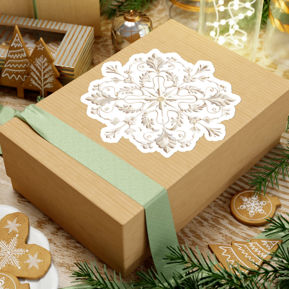 Ornate Snowflake Holiday Christmas Vinyl Sticker