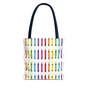 Crayon Print Back to School Tote Bag