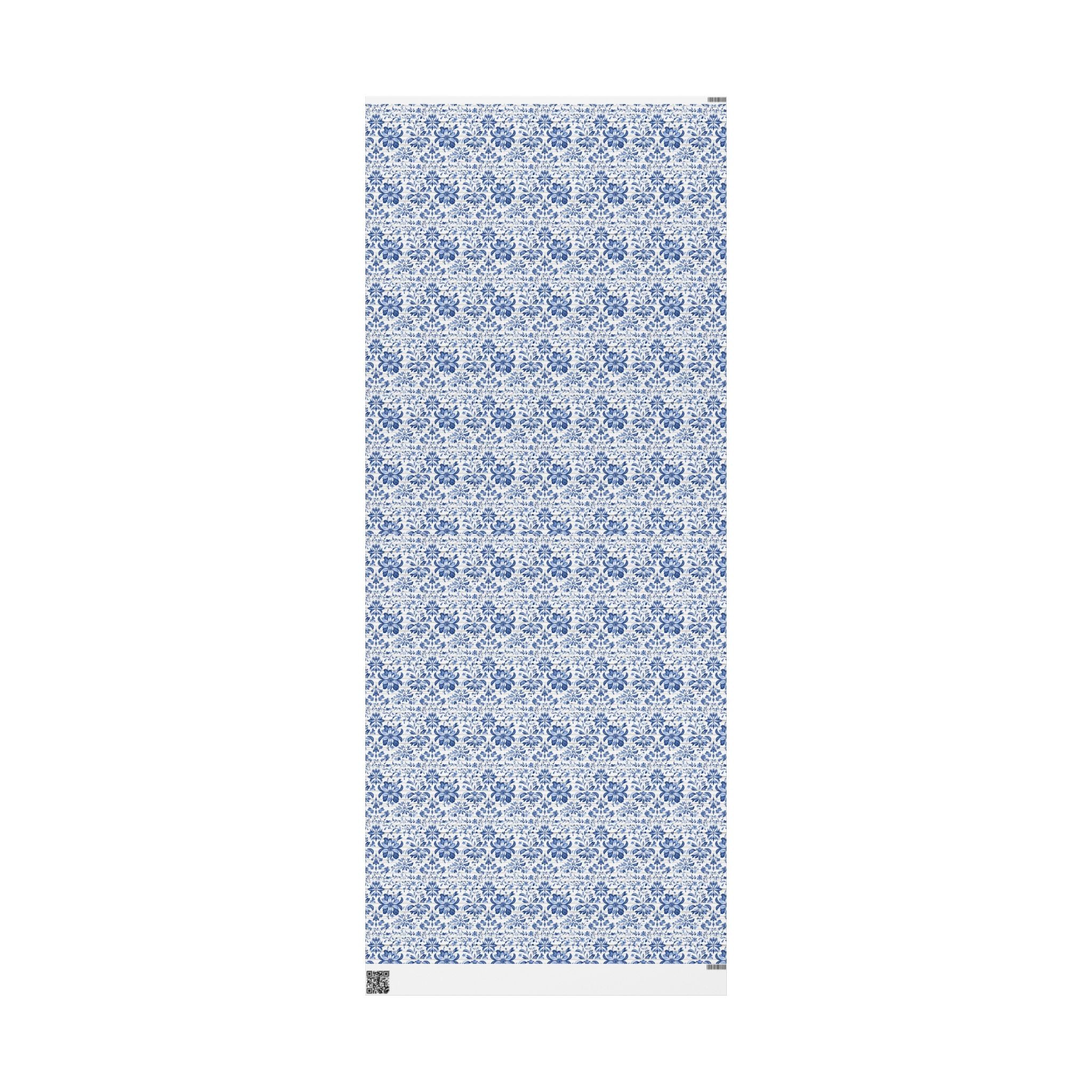 Rustic Blue and White Flower Wrapping paper