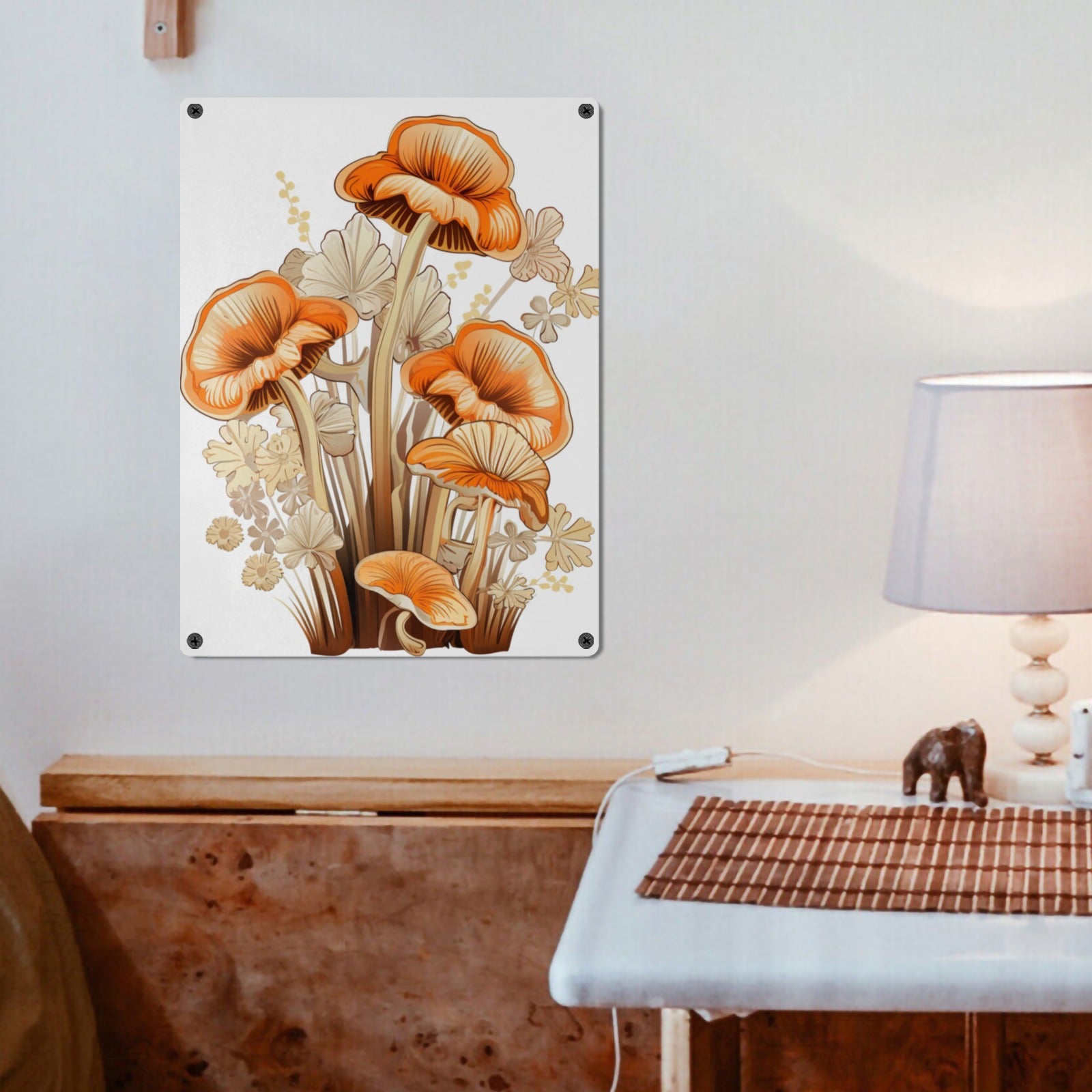 Whimsical Fantasy Fairycore Home Decor Wall Art Poster Mushrooms Sign Indoor / Outdoor Metal Tin Sign 12"x16"