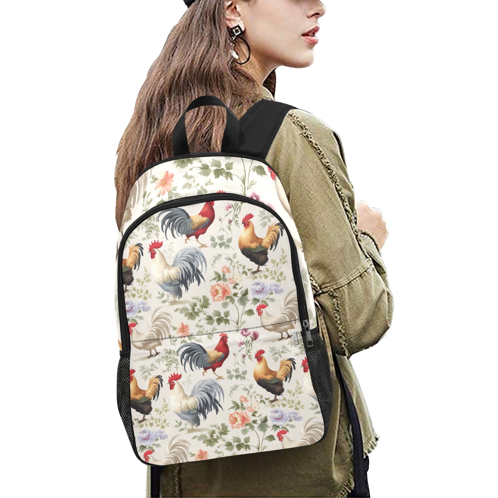 Charming Country Rustic Floral Chicken Backpack - Cranberry Lake Design Co.  #