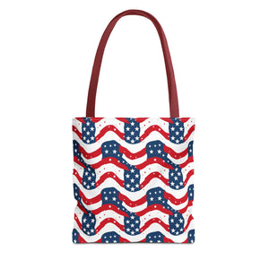 American Flag Pattern Patriotic Tote Bag