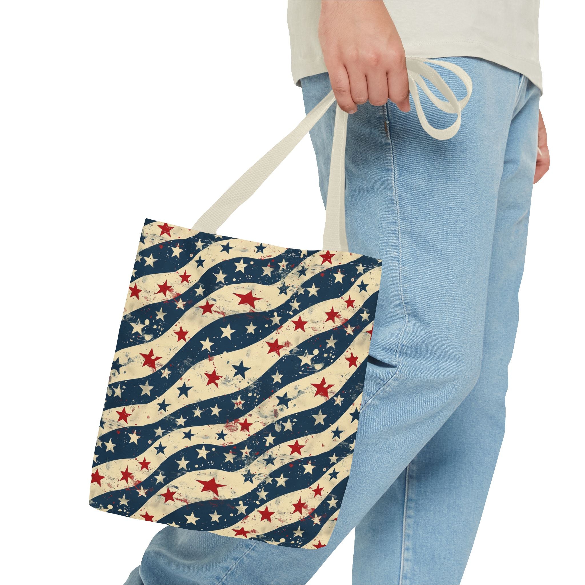 Stars & Stripes American Flag Pattern Patriotic Tote Bag