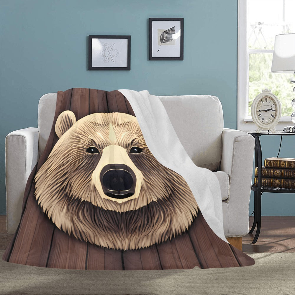 Cranberry Lake Designs Rustic Bear Throw Blanket 60" x 80"