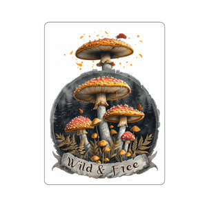 Whimsical Fairycore Wild & Free Mushroom Vinyl Sticker