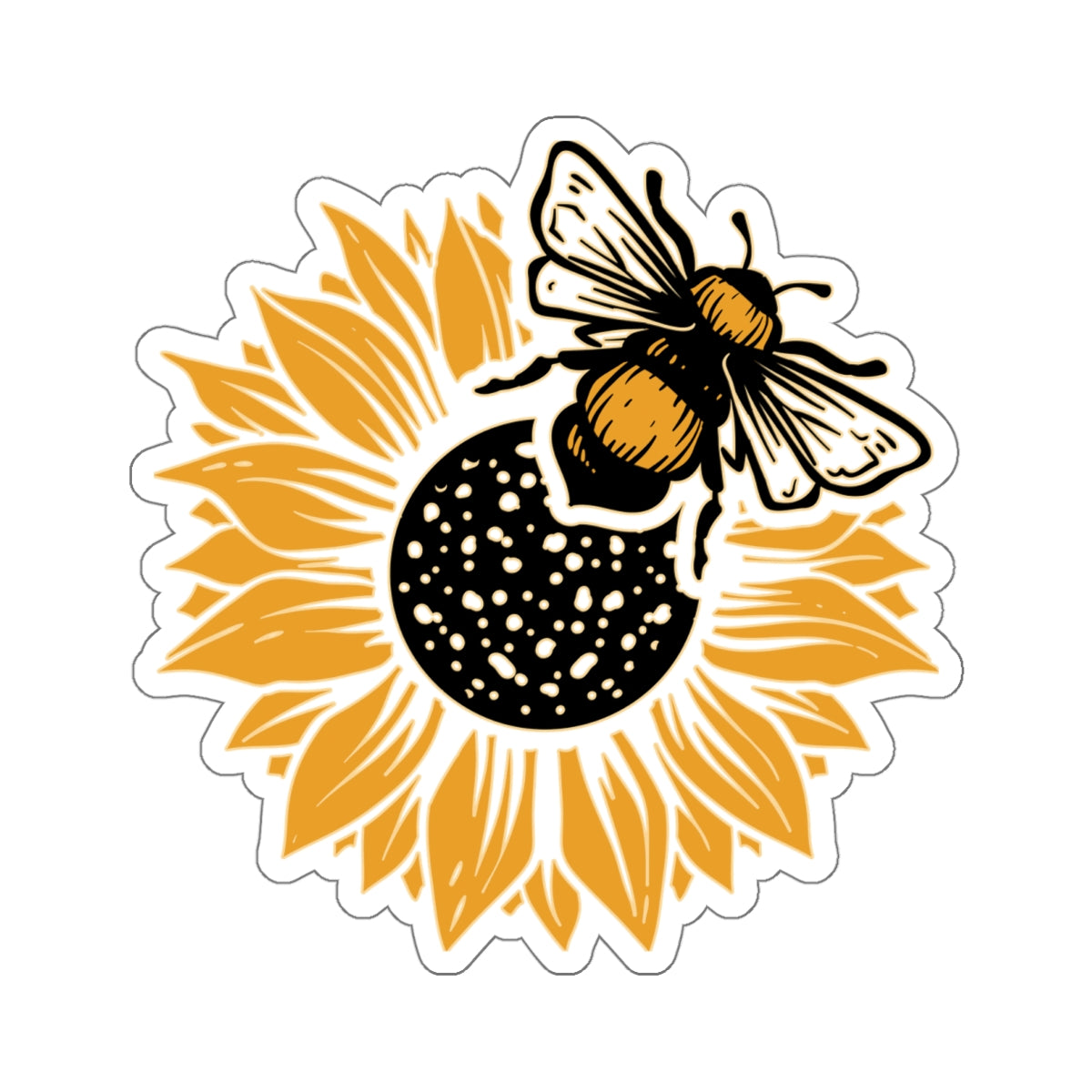 Sunflower Bee Sticker