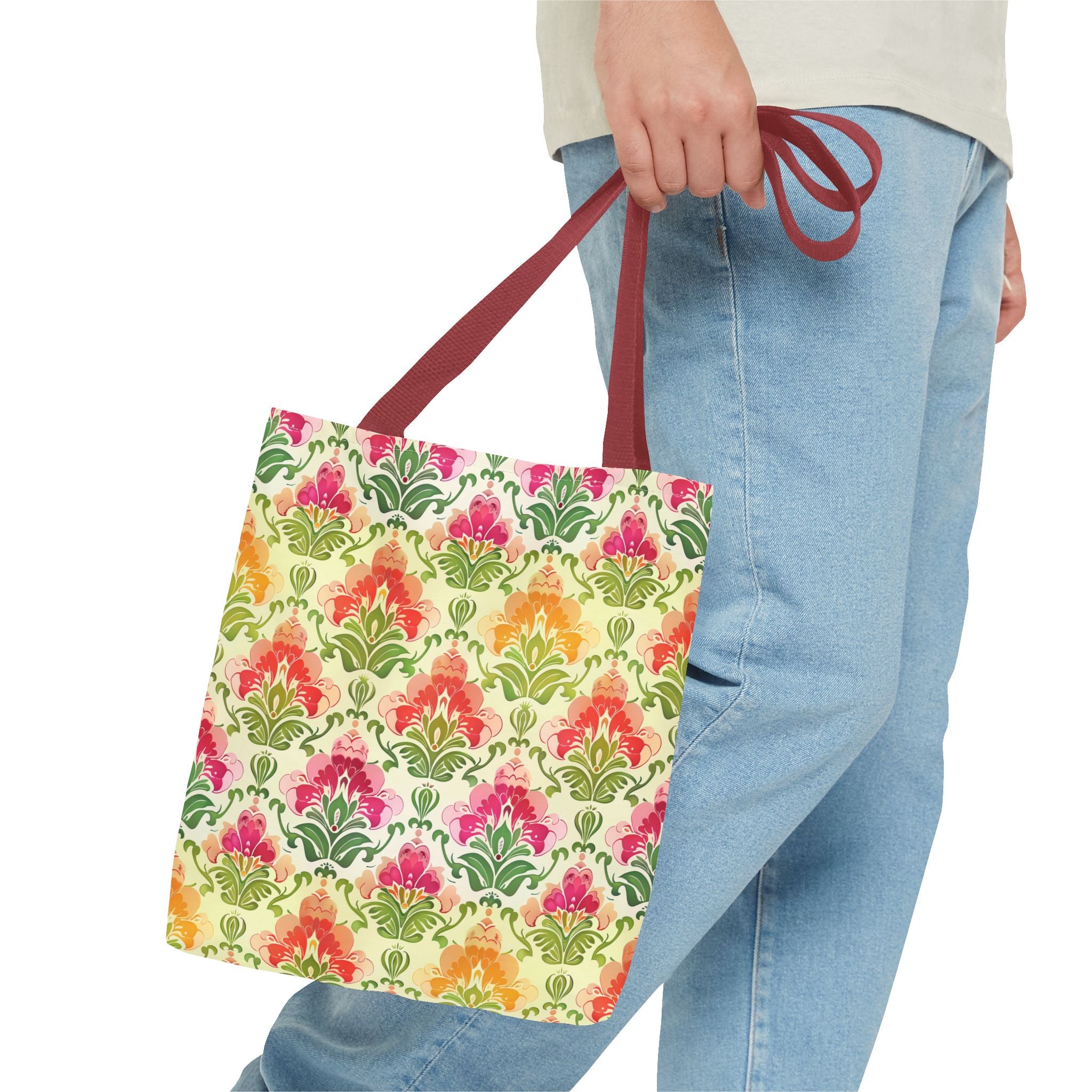 Pink & Green Pattern Tote Bag