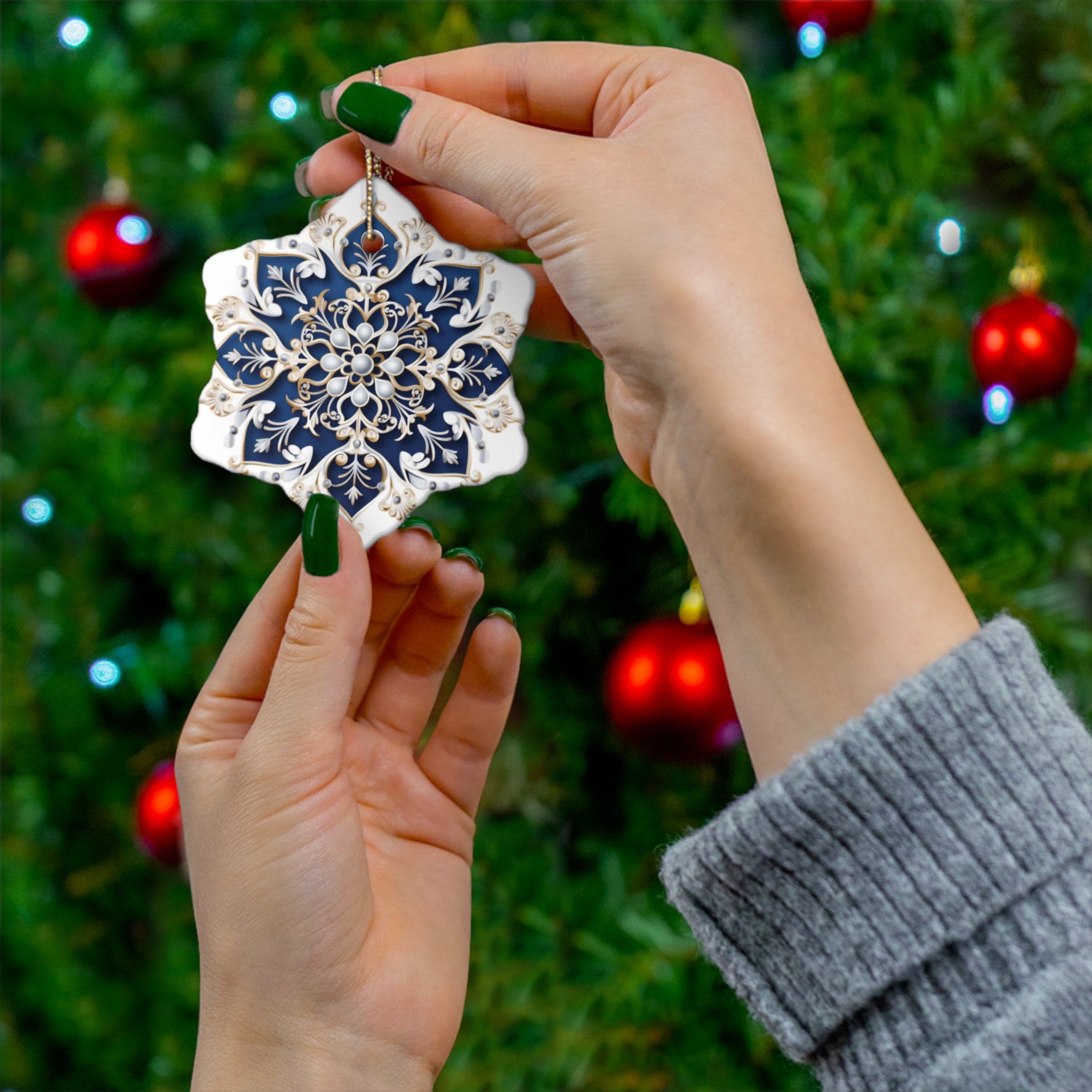 Snowflake Ceramic Ornament