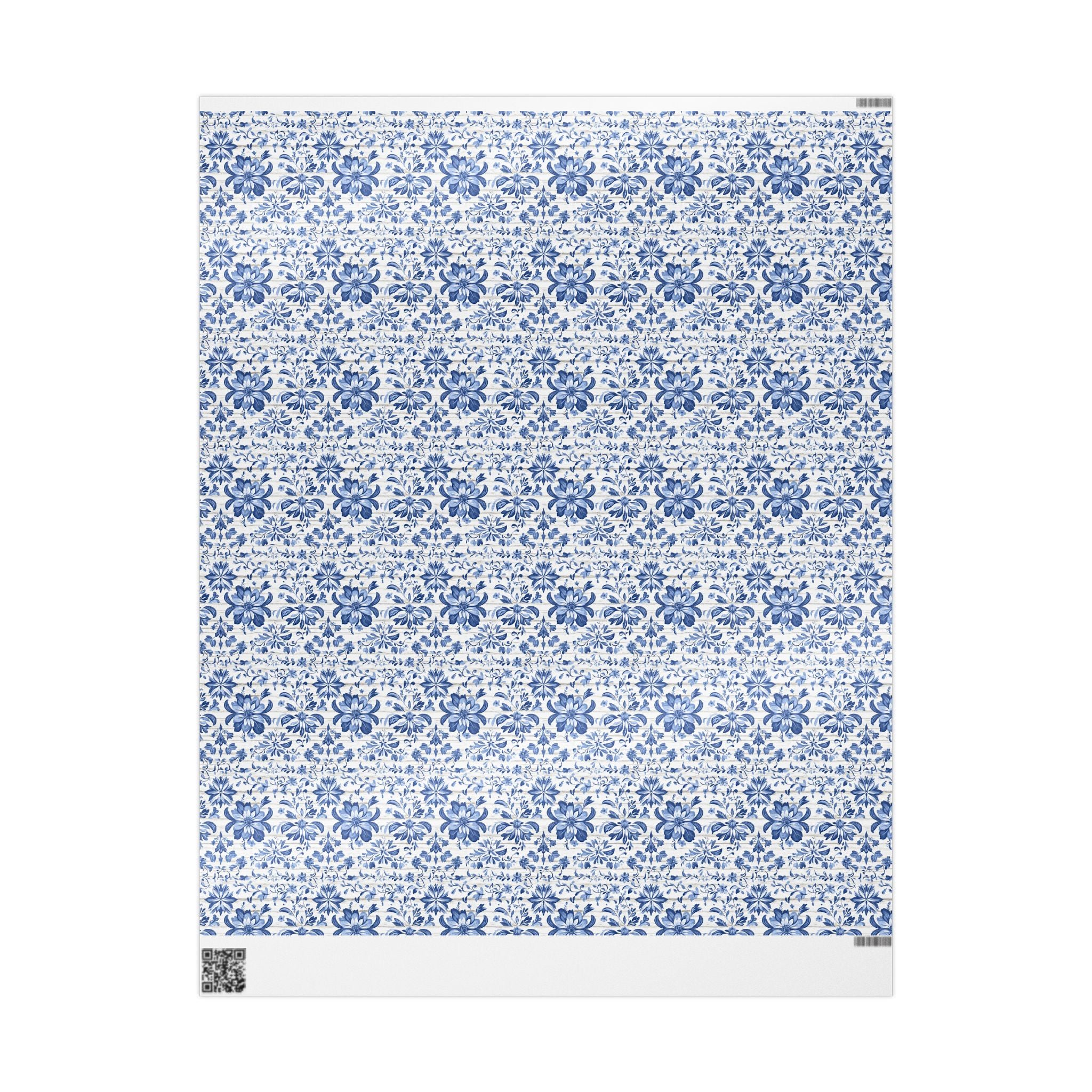 Rustic Blue and White Flower Wrapping paper