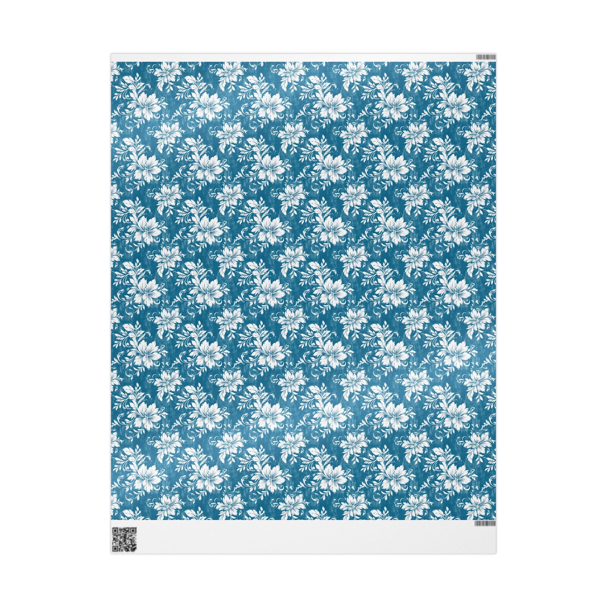 Rustic Blue and White Flower Wrapping paper