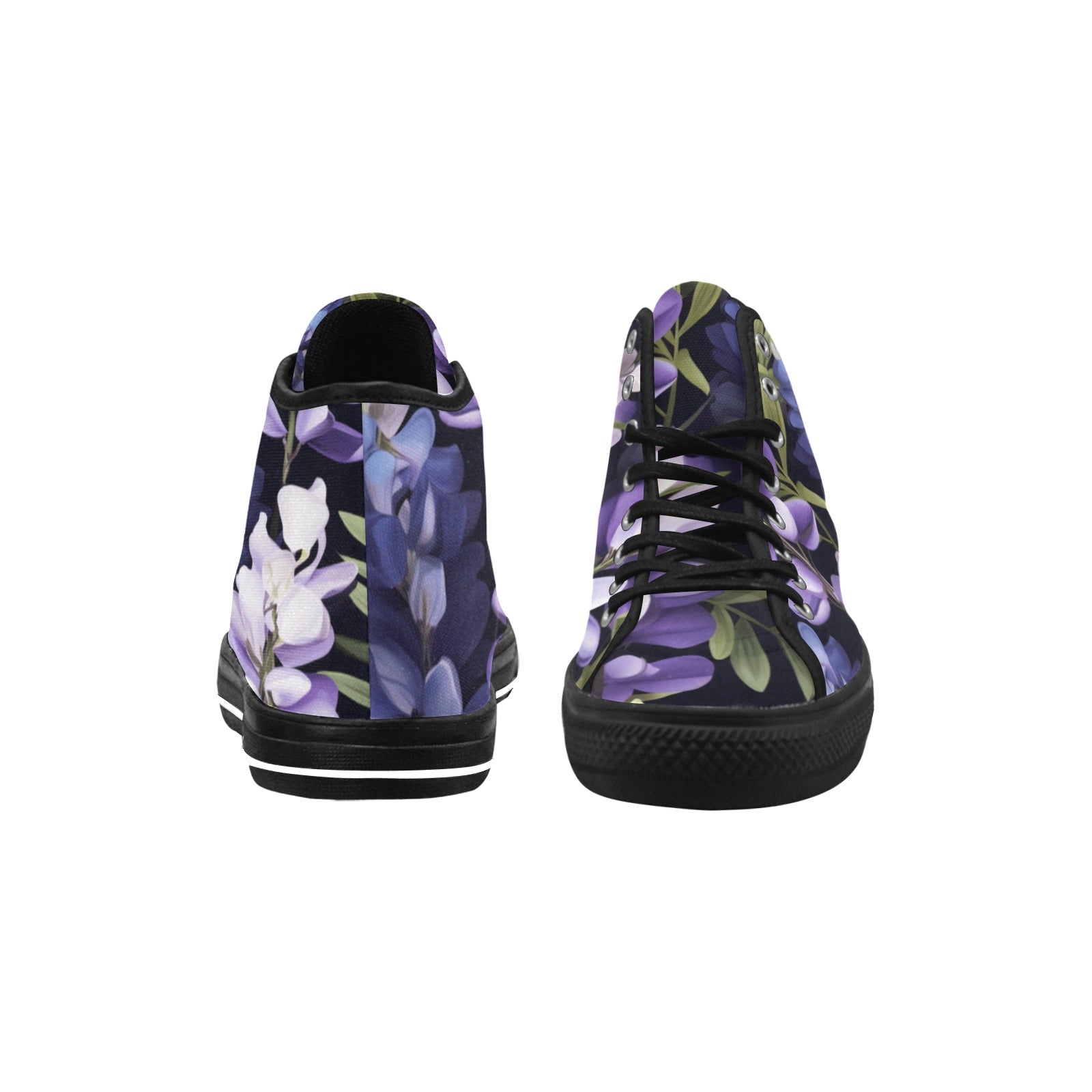 Cranberry Lake Designs Vancouver High Top Canvas Women’s Shoes - Lavender Floral Delight - Cranberry Lake Design Co.  #