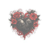 Red Flower Black Heart Vinyl Sticker